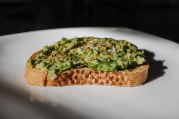 Close up of avocado toast