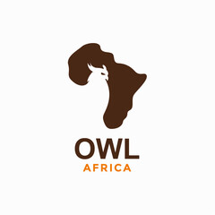 owl africa simple logo in negative space