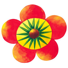 red color flower japanese pattern vintage retro style nature floral blossom plant petal leaf icon logo sign symbol art design illustration watercolor painting white isolated background decoration