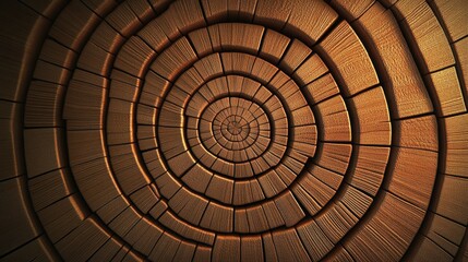 Fototapeta premium Wooden spiral pattern, abstract background, design texture