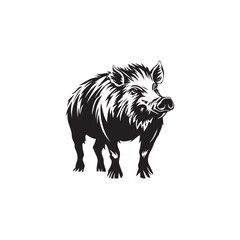 wild boar vinyl illustration isolated