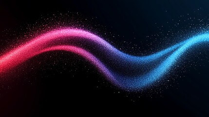 Obraz premium Abstract Pink and Blue Particle Wave Swirl