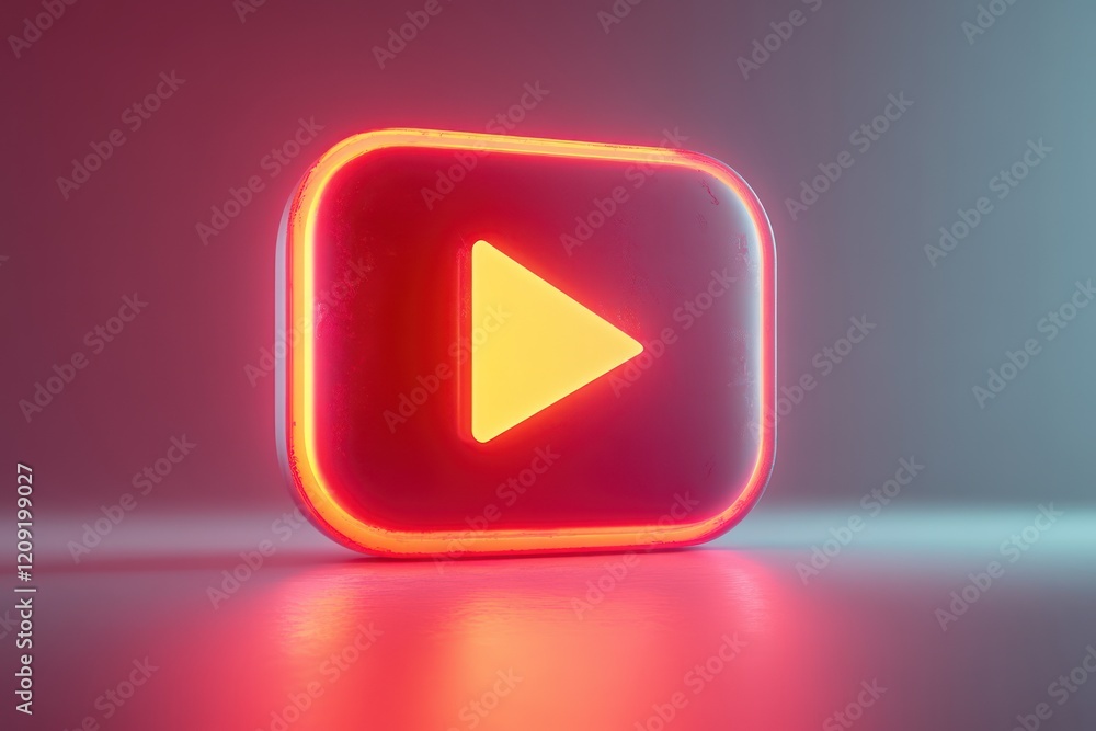 Poster video player interface template with play button for multimedia applications