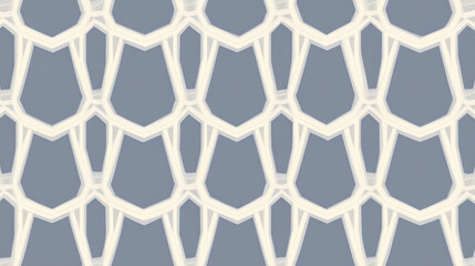 Naklejka premium Angular hexagons form seamless, edgy, and sharp tiling pattern with modern geometric design in soft gray and white tones, creating contemporary and stylish aesthetic