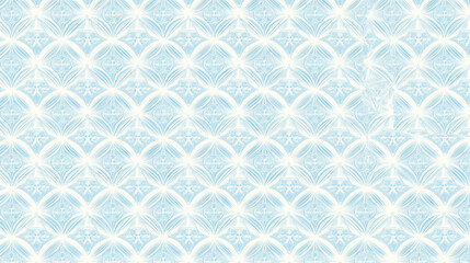Delicate blue and white symmetrical mosaic pattern with intricate floral and geometric designs, creating seamless and orderly tiling effect