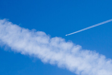 chemtrails, conspiracy theory, sky trails, weather modeling, contrails, blue sky, airplane, aircraft, contrail, trace, smoke
