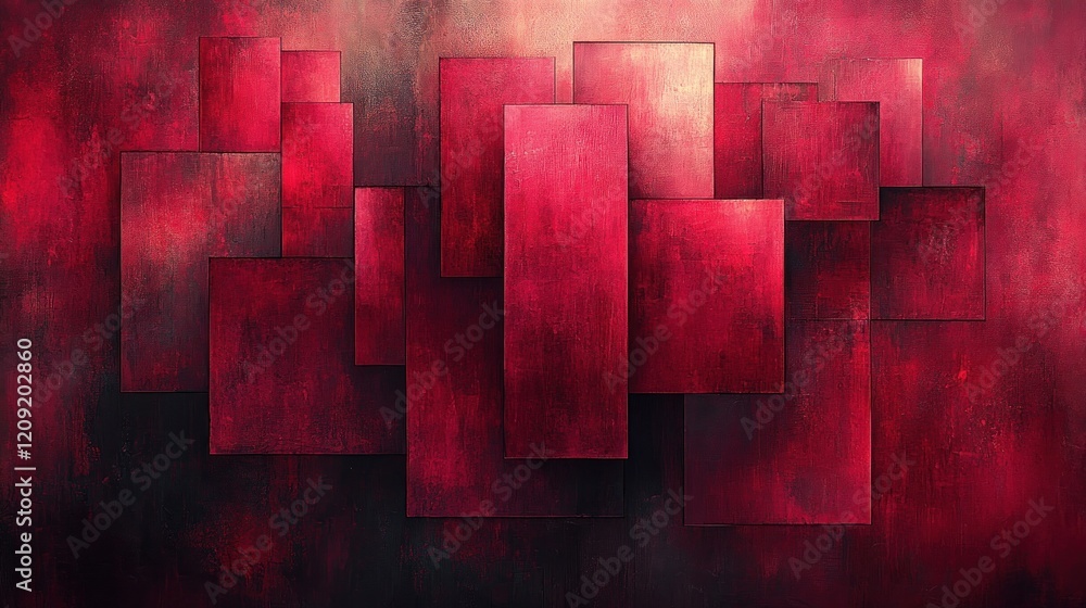 Aufkleber abstract geometric background in rich crimson with diamond pattern and soft textures for modern desi
