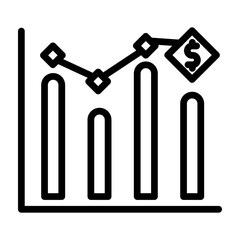 Financial Markets Vector Line Icon Design