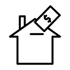 Real Estate Investment Vector Line Icon Design