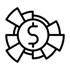 Capital Budgeting Vector Line Icon Design