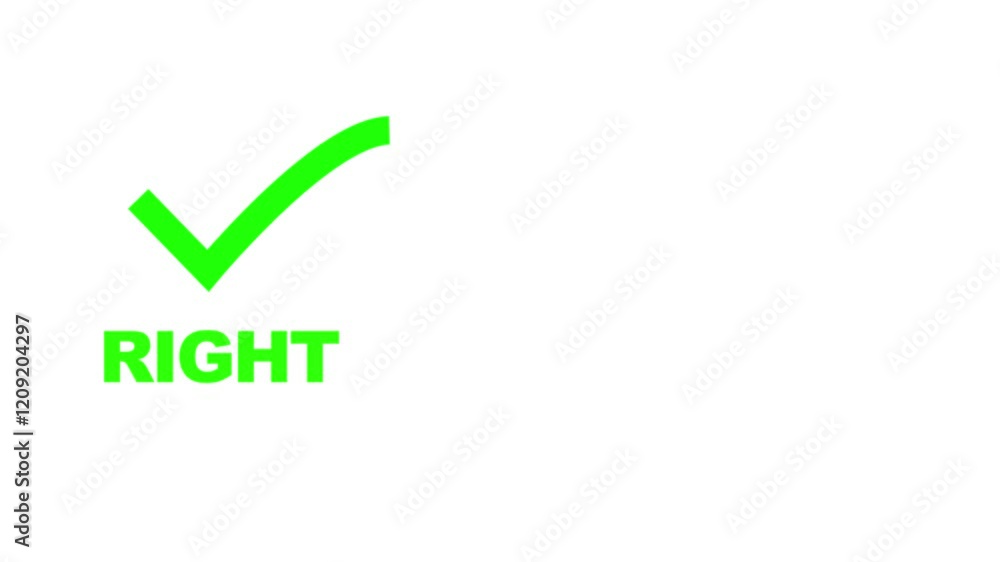 Poster tick and cross signs. false and true, right and wrong. correct and incorrect, accept and reject. gre