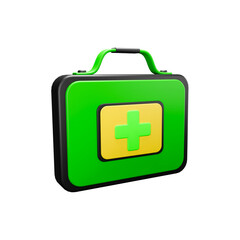 3d render of first aid kit box 