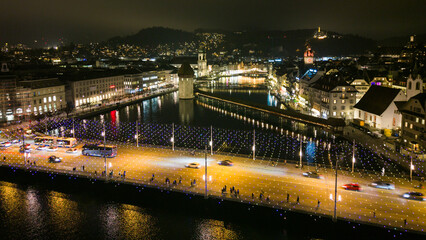 Fototapeta premium Lucerne Bridge Lights