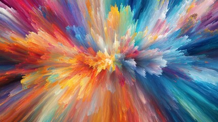 Obraz premium Vibrant Abstract Paint Explosion Colorful Burst Artistic Canvas Dynamic Energy Vivid Hues Creative