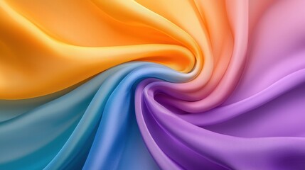 Obraz premium A vibrant, abstract image of fabric with a rainbow gradient.