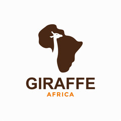 giraffe africa simple logo in negative space