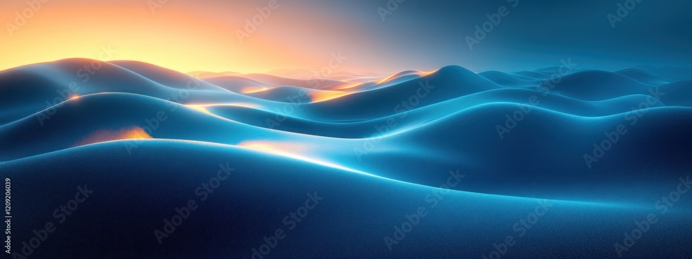 Aufkleber futuristic zigzag design with glowing cyan lines and minimalist style
