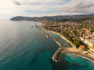 Fototapeten Ligurien Cervo Coastline Aerial View  © TUX