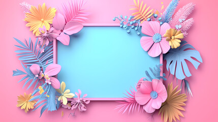 Sunset Beach Flower Landscape