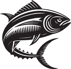 Tuna fish vector illustration silhouette isolated on white background