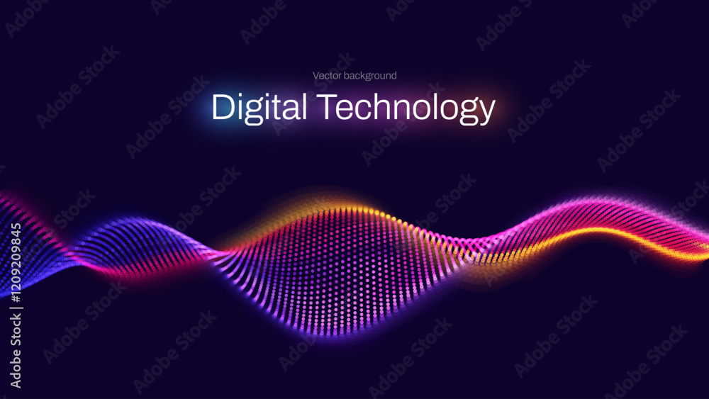 Poster Cyber Big Data Flow Particles Bokeh. Digital Neural Network. Concept of AI Artificial Intelligence Technology Machine Deep Learning. Digital Communication. Science Technology Presentation Vector.