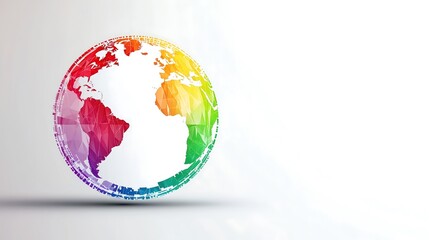 A professional circular logo depicting a minimalist globe, representing the consulting firms international influence. The logo is artistically placed in the center of the frame, surrounded by a