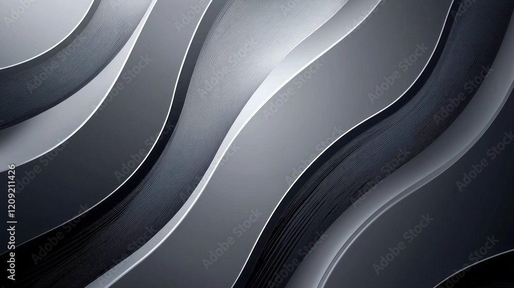 Poster a sleek, monochromatic abstract background with wavy lines and subtle gradients, evoking a sense of 