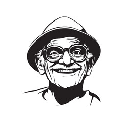 smiling old man with hat