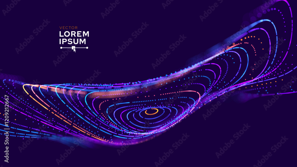 Leinwandbilder abstract circular line trails moving in circle. blue digital business or science background. medical