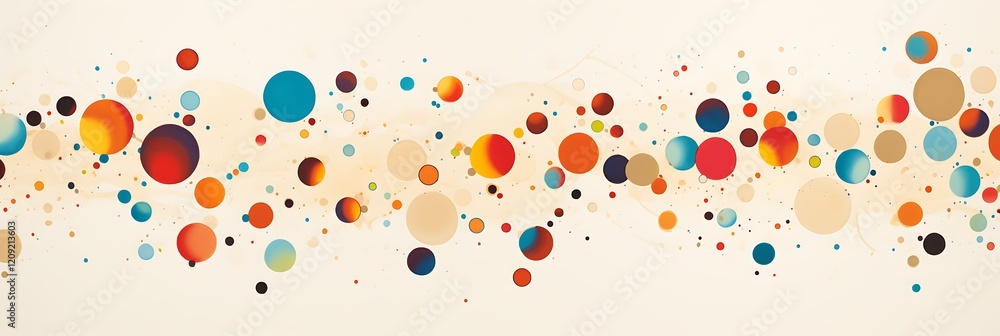 Poster abstract colorful circles: a dynamic and playful design featuring a wave of vibrant, overlapping cir