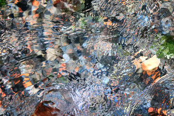 transparent water stones on the bottom multicolor abstract pattern