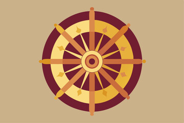 Vesak day dharma wheel symbol design for holiday celebrations