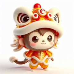 Adorable Monkey Lion Dance Costume, Chinese New Year Festive