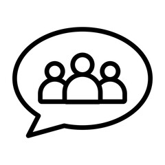 Collaborative Chat Vector Line Icon Design