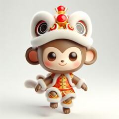 Adorable Monkey Lion Dance Costume, Chinese New Year Festive