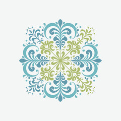 Vibrant Blue and Green Mandala Design for Creative Projects. 