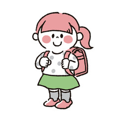 ランドセルを背負った女の子