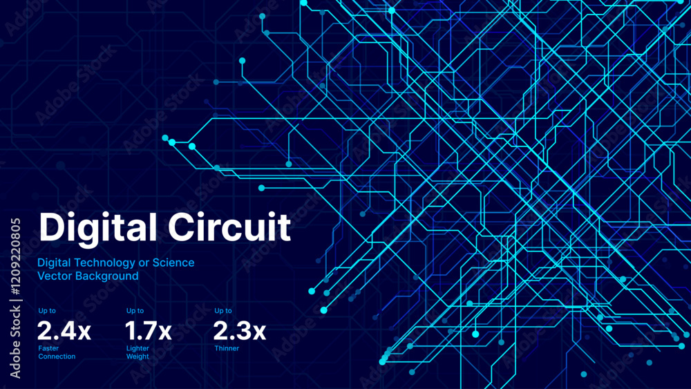 Aufkleber Abstract Technology Circuit Lines. Hi-tech Lines Background. Digital Tech or Science Backdrop. Vector Illustration.