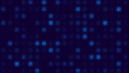 Abstract Digital Technology Futuristic Background. Square Pixels Halftone Pattern Tech Mosaic. Technology or Science Research Presentation Backdrop. Vector Illustration.
