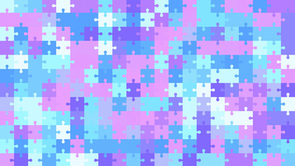 Colorful Jigsaw Puzzle Pieces Background. Puzzle Mosaic Grid. Vector Illustration.