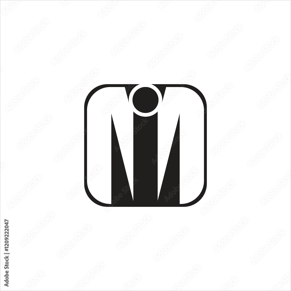 Fototapete abstract letter mi logo icon design modern minimal illustration vector design template branding iden