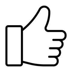Thumbs Up Vector Line Icon Design