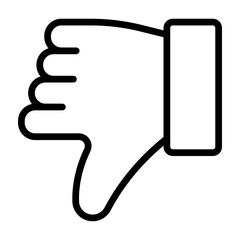 Thumbs Down Vector Line Icon Design