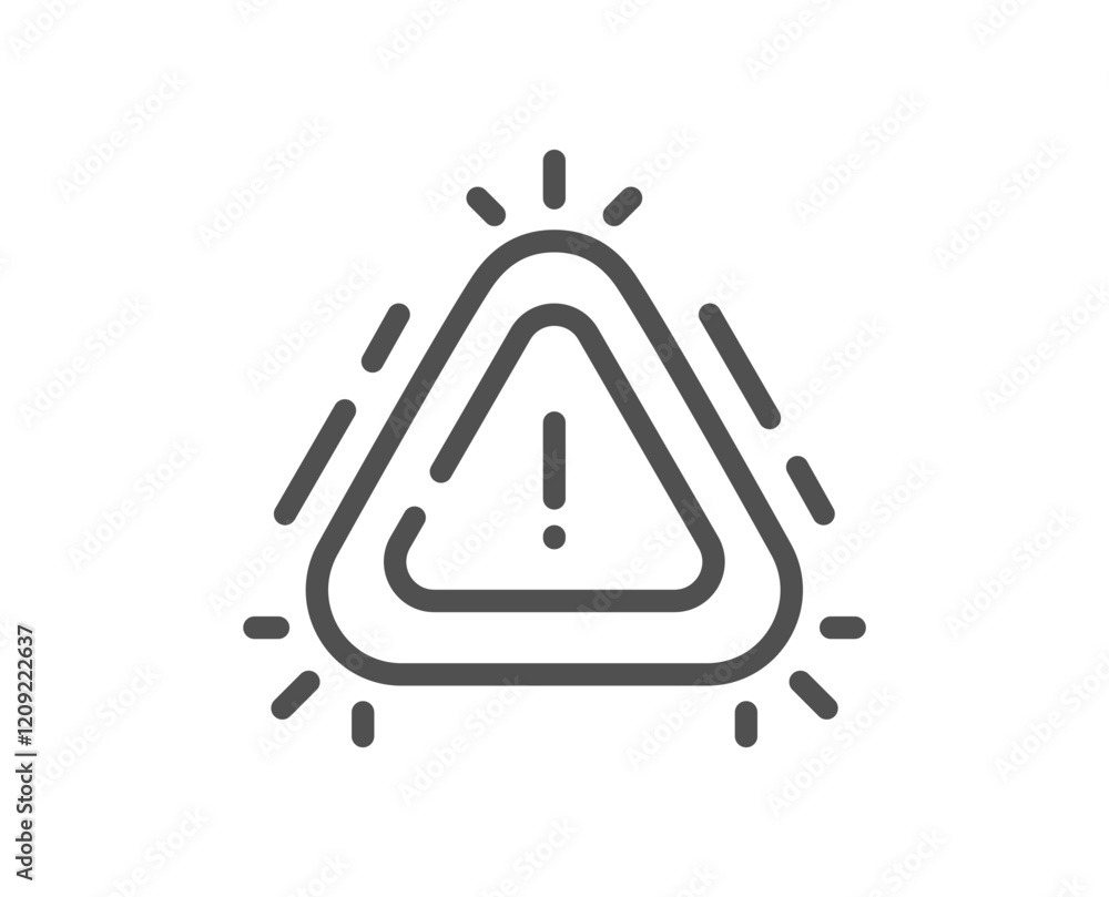 Poster error line icon. problem report sign. software issue symbol. quality design element. linear style er
