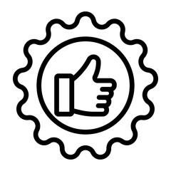 Quality Badge Vector Line Icon Design