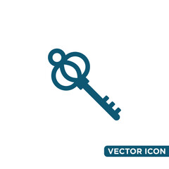 Minimalist Key Icon Design Template 