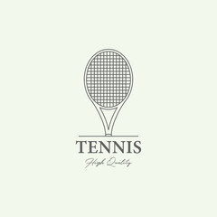 line art tennis logo design illustration minimalist tournament creative