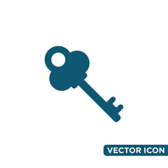 Minimalist Key Icon Design Template 