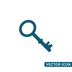 Minimalist Key Icon Design Template 