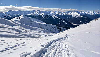 Paysage hivernal majestueux dans les montagnes enneig&eacute;es